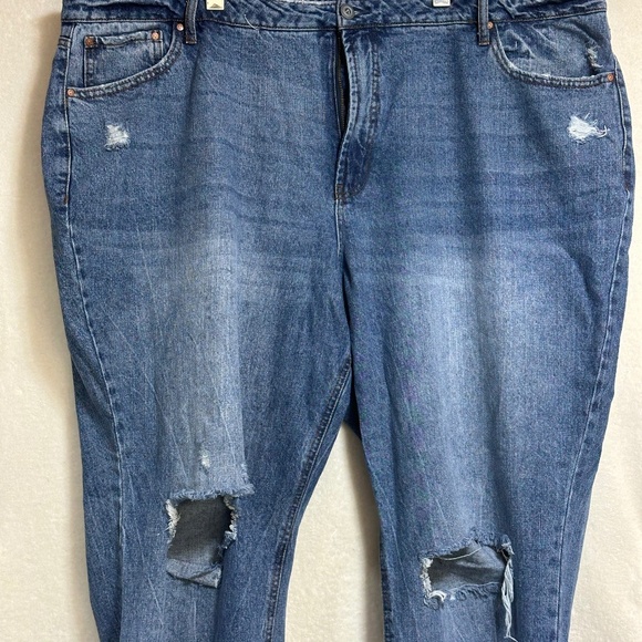 And Now This Women's Jeans 24W Blue Boyfriend Distressed - Picture 2 of 7